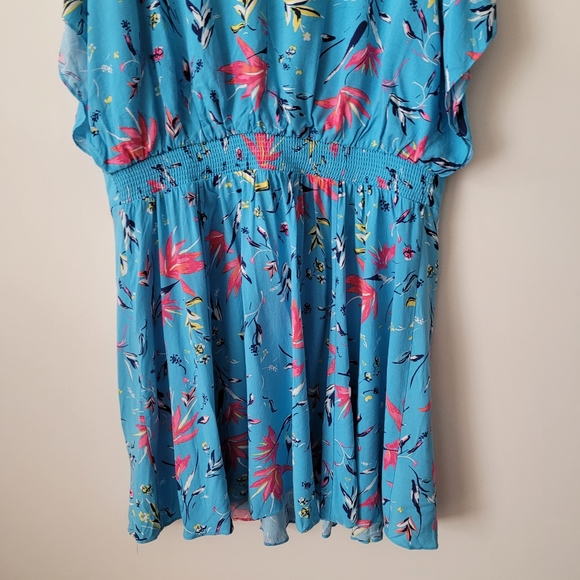 In Every Story Tropical Blue Floral Midi Dress size 2X - Picture 8 of 13
